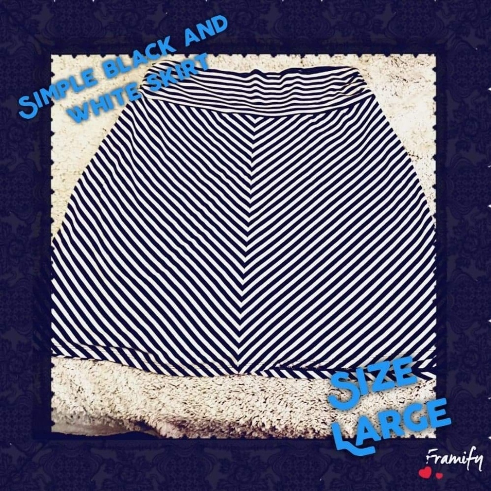 Black and white striped skirt